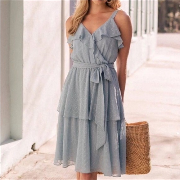 GAL MEETS GLAM Helena Eyelet Ruffle Dress Sz 6 - Picture 2 of 3